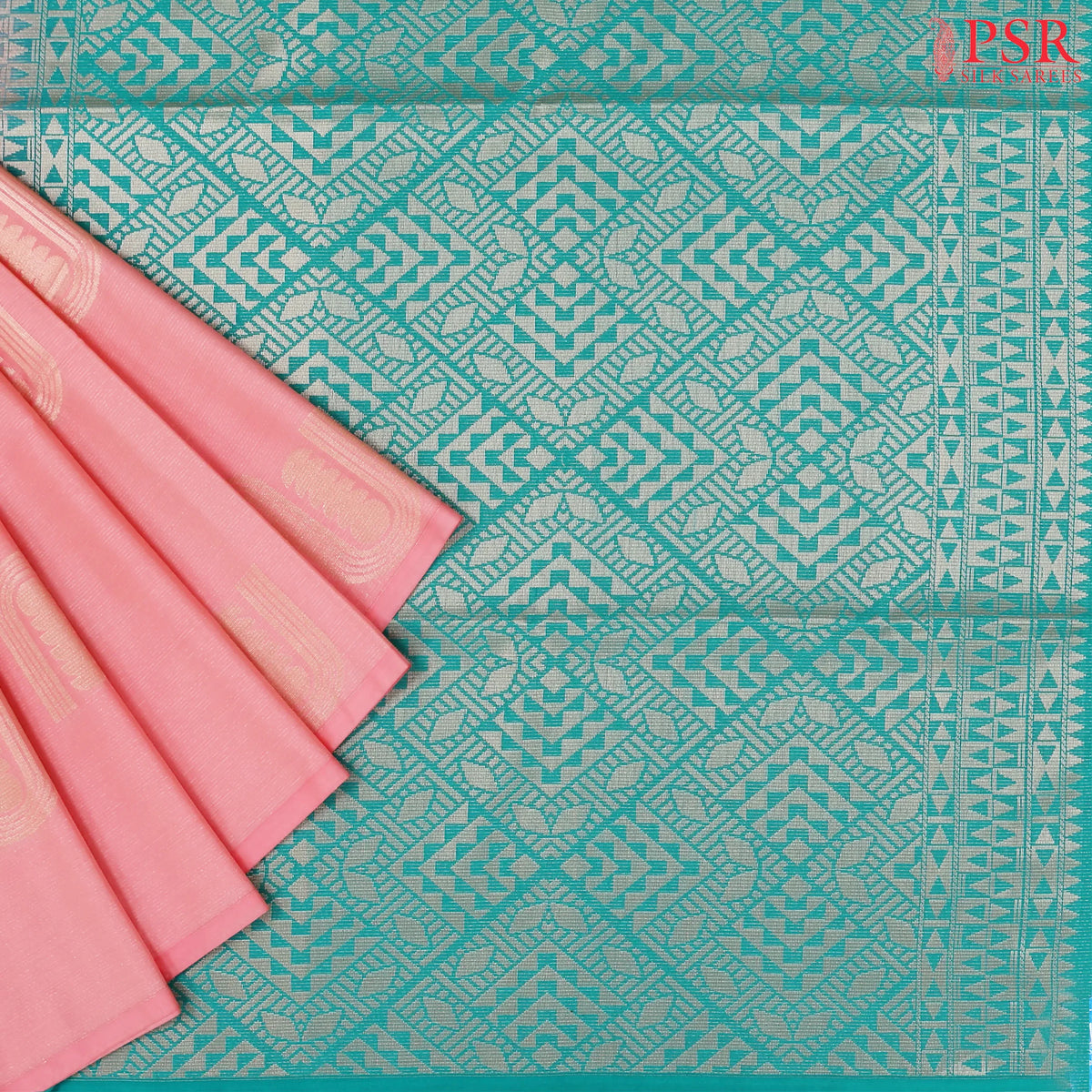 Candlelight Peach Soft Art Silk Saree