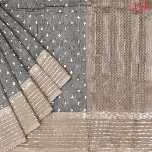 Fossil Grey Assam Saree