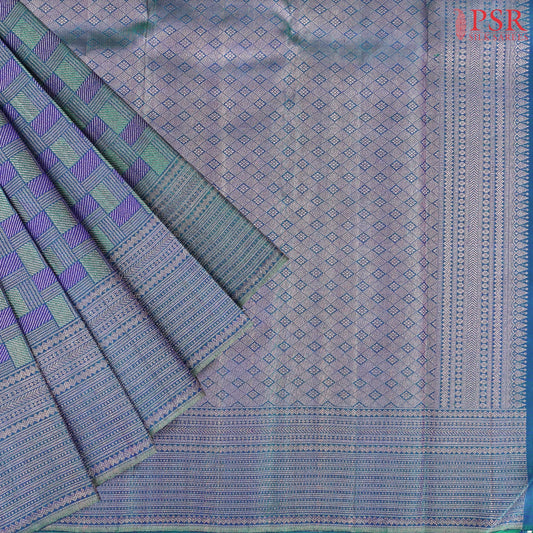 Peacock Teal Kanchipuram Jacquard Silk Saree