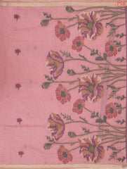 Flamingo Pink Ghicha Cotton Saree