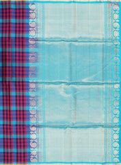 Pink & Blue Soft Silk Saree