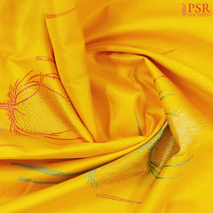 Amber Yellow Kanchipuram Silk Saree
