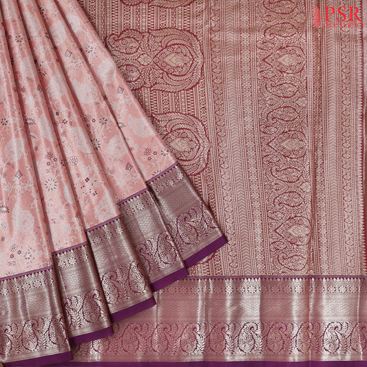 Light Pink Tissue Art Silk Saree