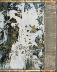 Light & Dark Grey Chiniya Silk Saree