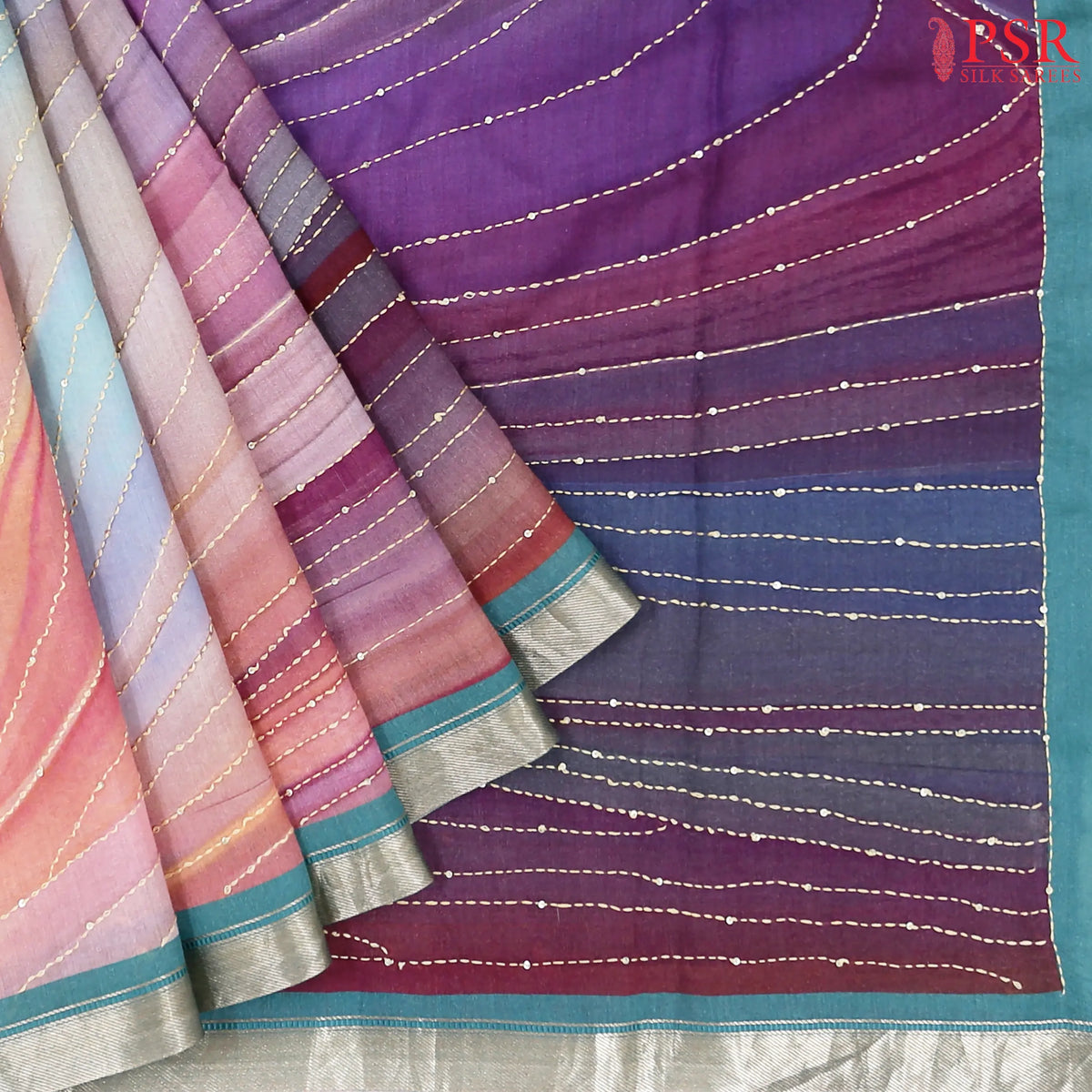 Multicolor Munga Silk Saree