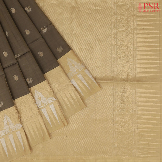 Cedar Brown Soft Silk Saree
