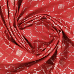 Red Chiniya Silk Saree