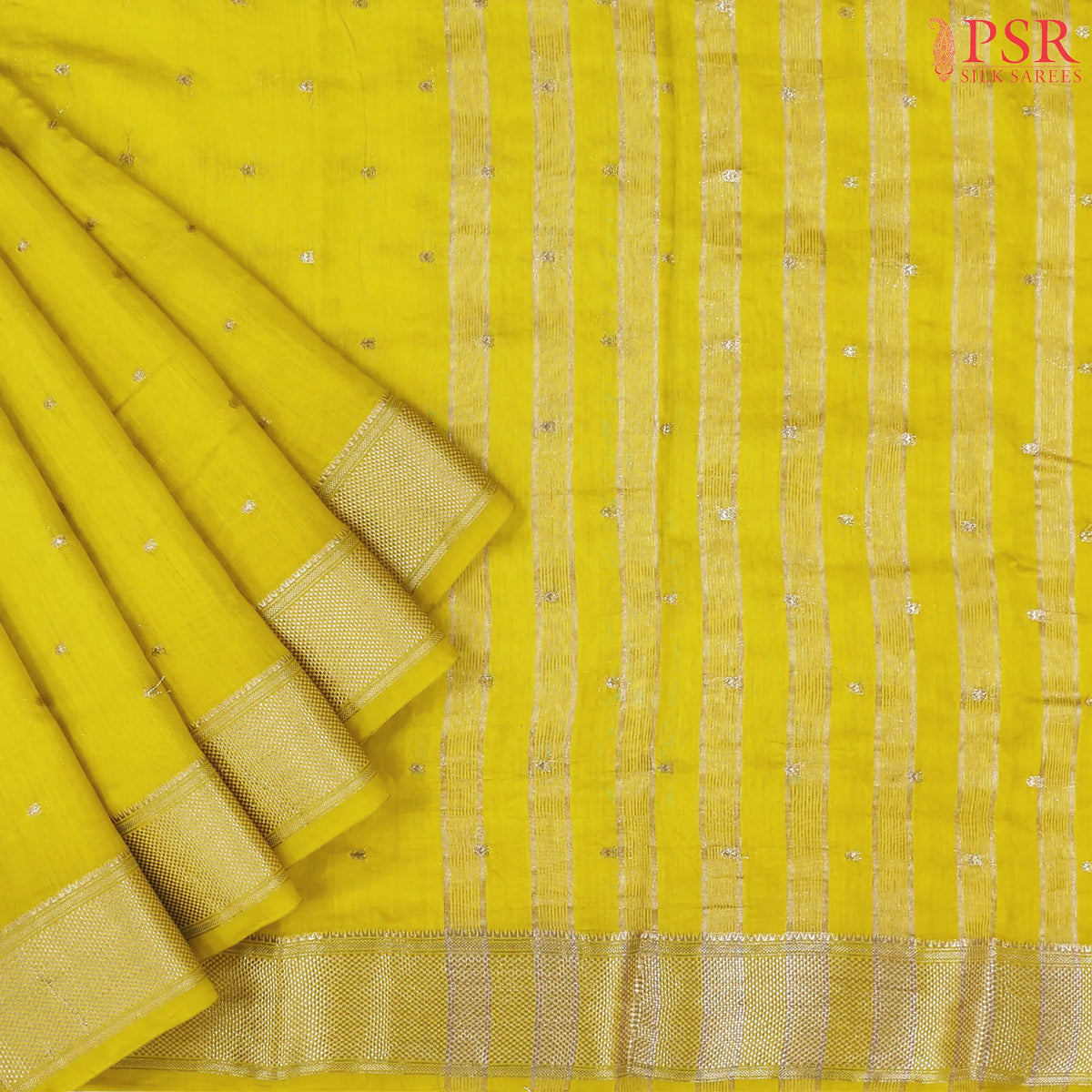 Barberry Yellow Assam Saree