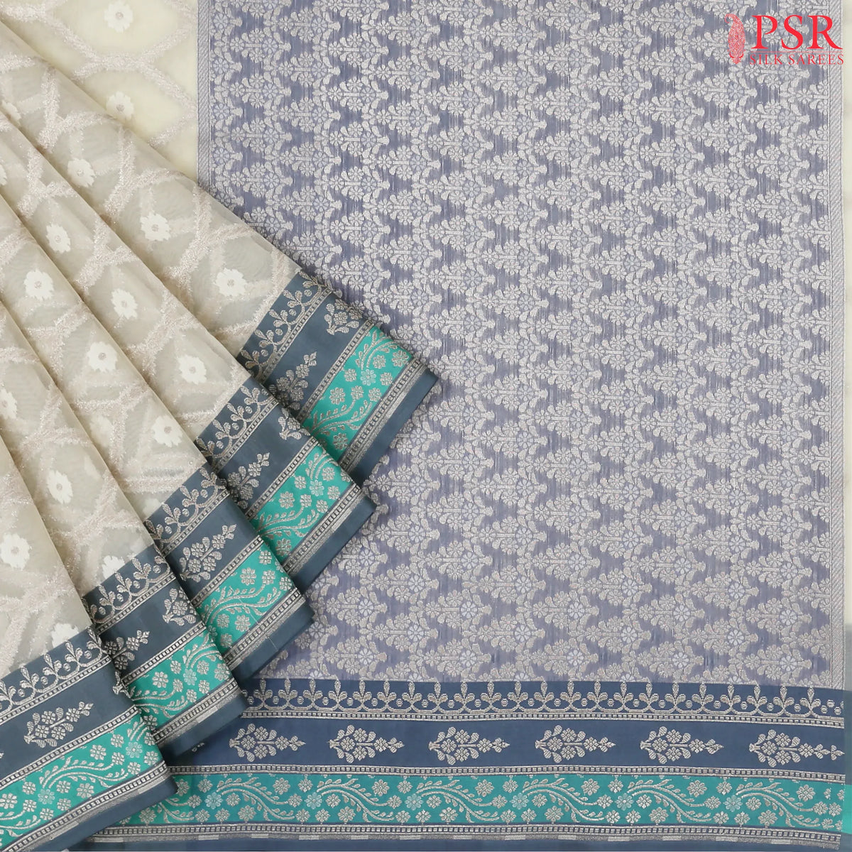 Elachi Beige Summer Silk Saree