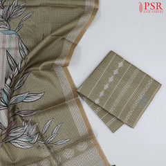 Olive Semi Tassar Dress Material