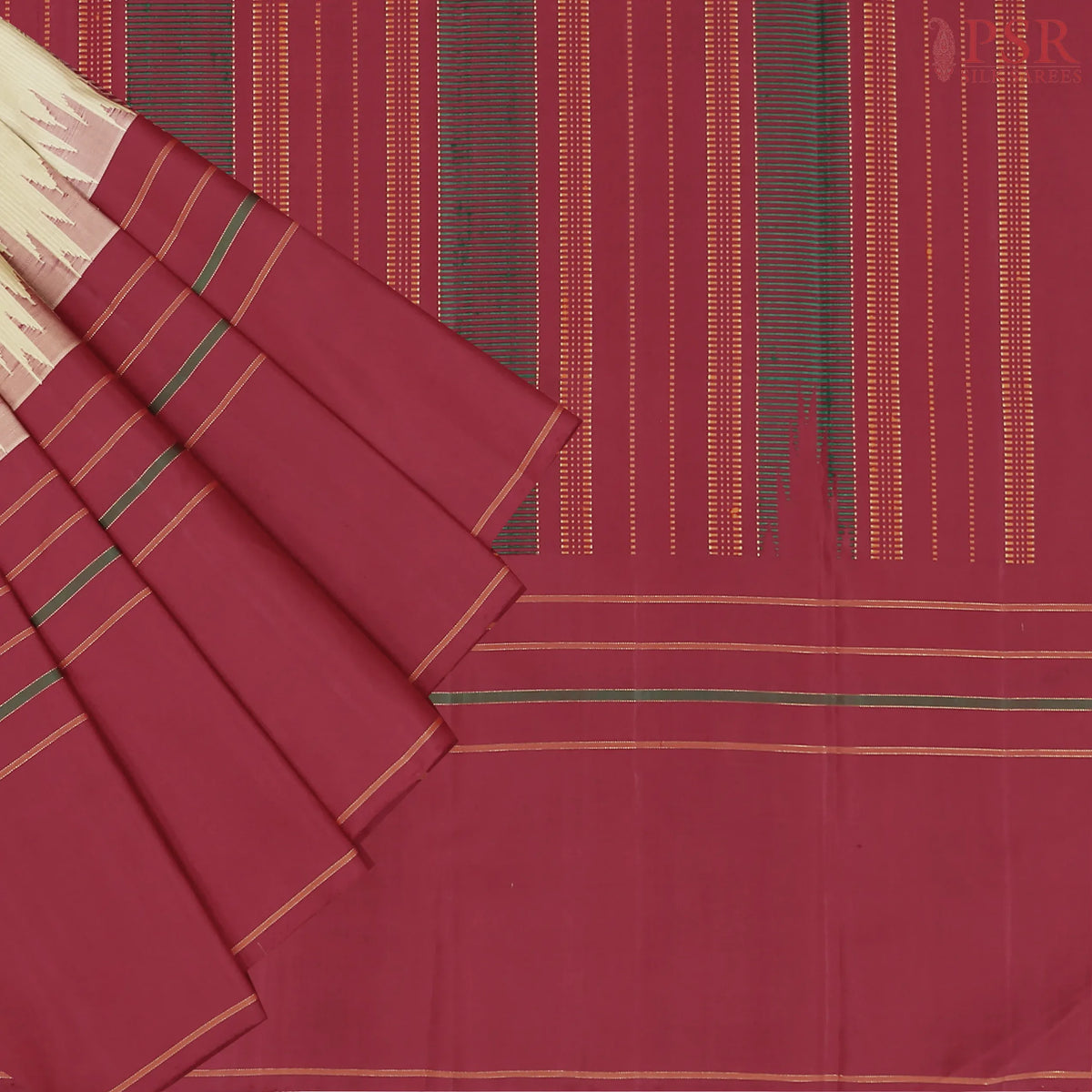 Chiku Beige Kanchipuram Silk Saree