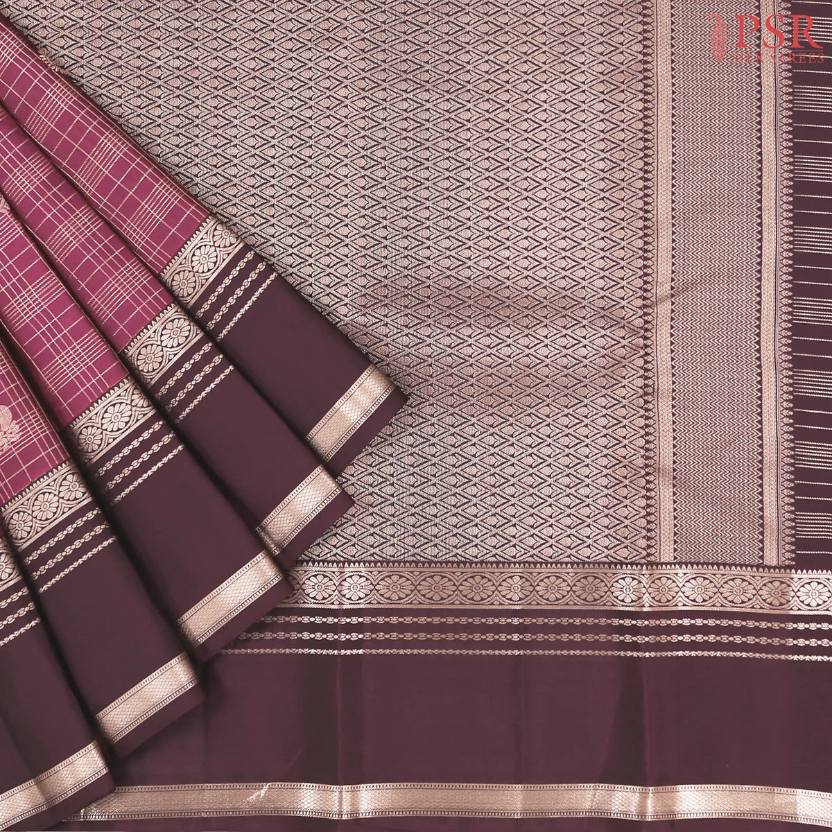 Burgundy Fancy Kanchipuram Silk Saree
