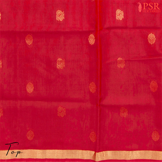 Cerise Red & Dark Green Silk Cotton Dress Material