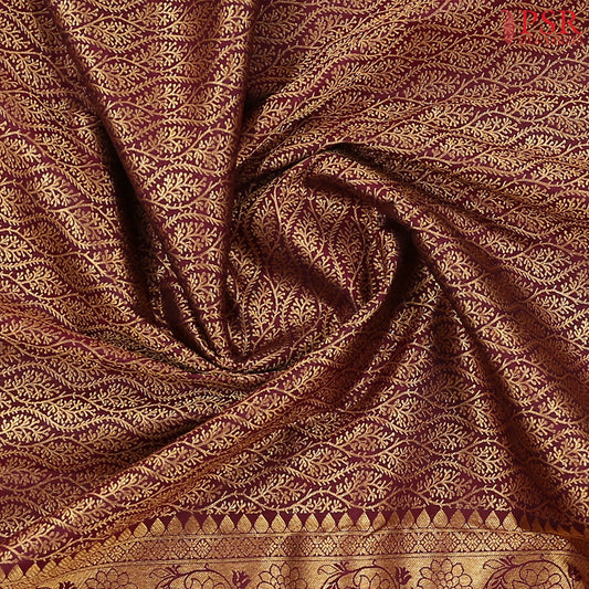 Dark Maroon Kanchipuram Silk Saree