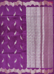 Magenta Purple Chiniya Silk Saree