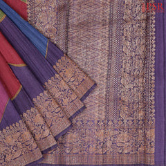 Dark Purple Banaras Jute Silk Saree