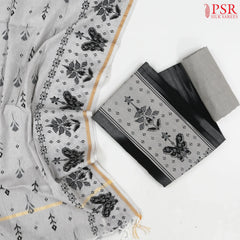 Black & Grey Chirala Cotton Dress Material