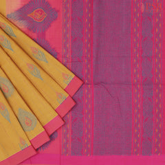 Mustard Yellow Kovai Cotton Saree