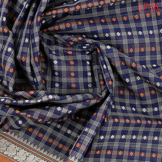 Midnight Blue Kalakshetra Kovai Cotton Saree