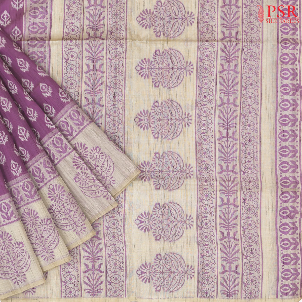 Orchid Purple Ghicha Tassar Saree