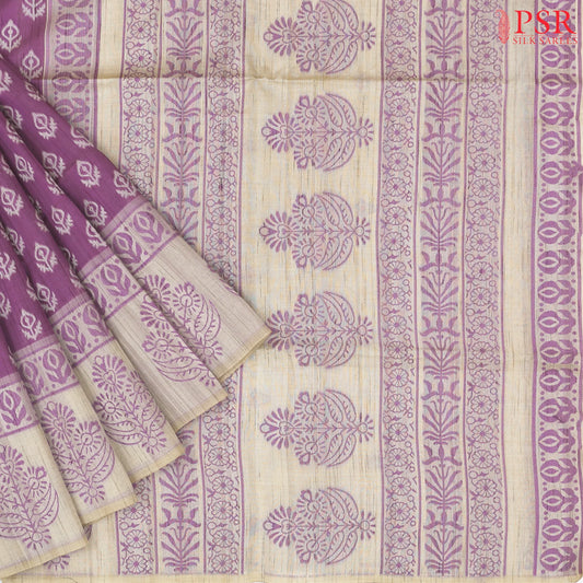 Orchid Purple Ghicha Tassar Saree