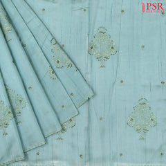 Light Blue Kosa Embroidery Saree