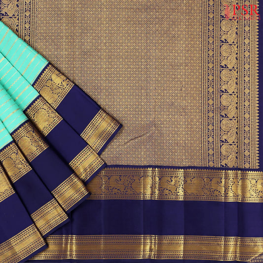 Turquoise Blue Kanchipuram Silk Saree