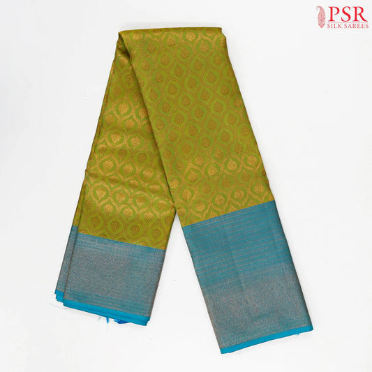 Lemon Green Kanchipuram Silk Saree