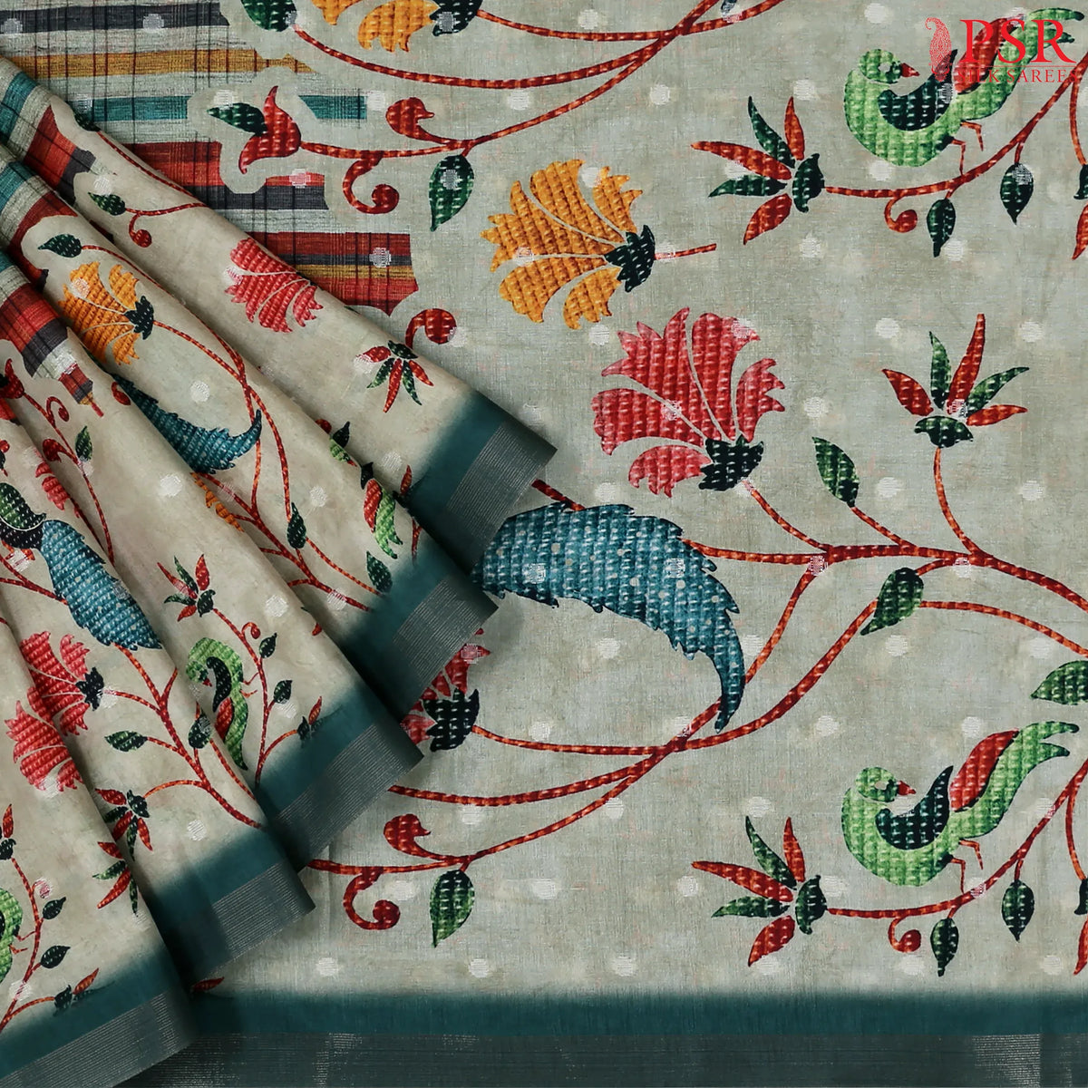 Multicolor Semi Tussar Saree