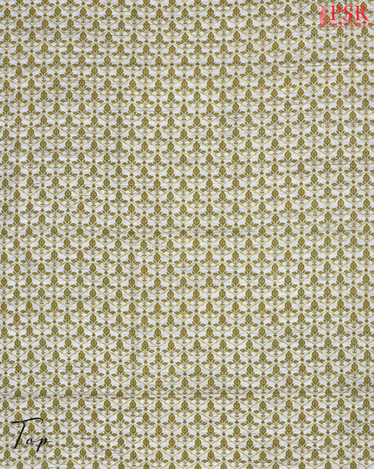 Beige & Olive Khaki Cotton Dress Material