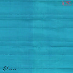 Peacock Blue & Pear Green Kanchipuram Half & Half Silk Saree