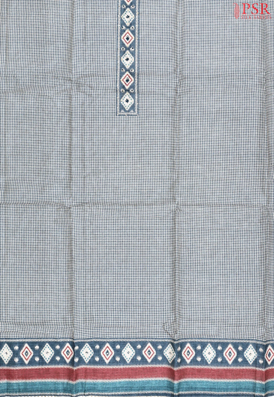 Dark Teal Jute Dress Material
