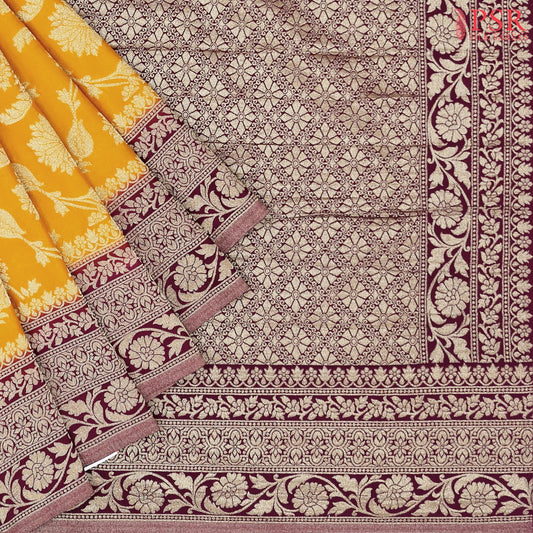 Amber Yellow Georgette Saree