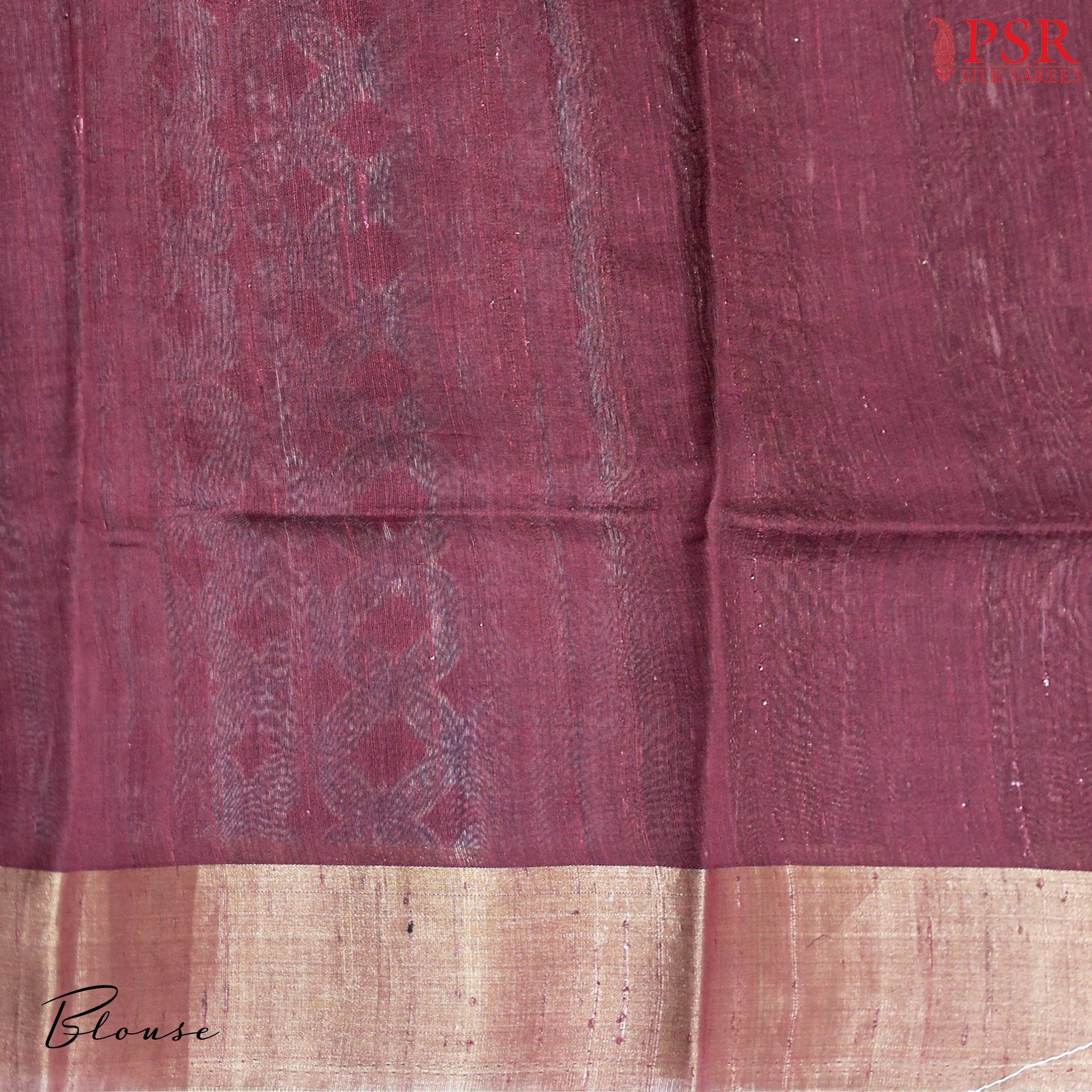 Burgundy Kadhi Tussar Silk Saree