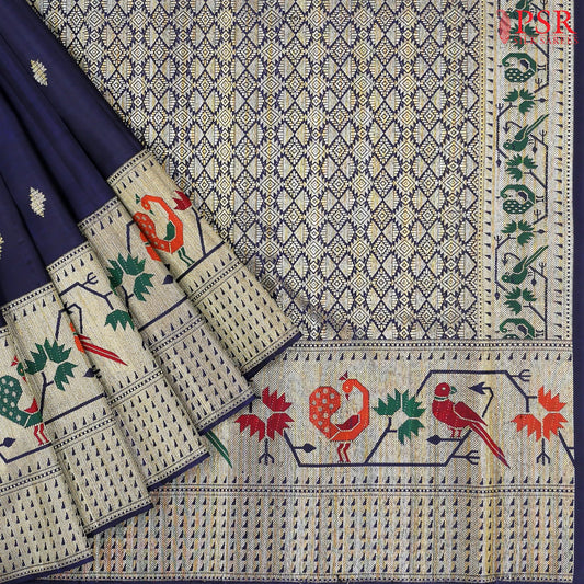 Navy Blue Kanchipuram Silk Saree