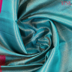 Cerulean Blue Kanchipuram Jacquard Silk Saree