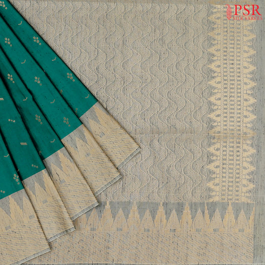 Pine Green Jute Art Silk Saree