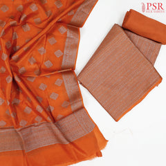 Saffron Orange Tassar Dress Material