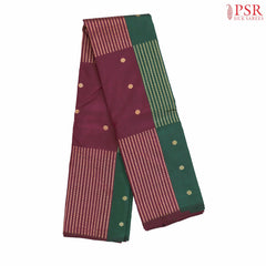 Dark Green & Dark Burgudy Kanchipuram Silk Saree