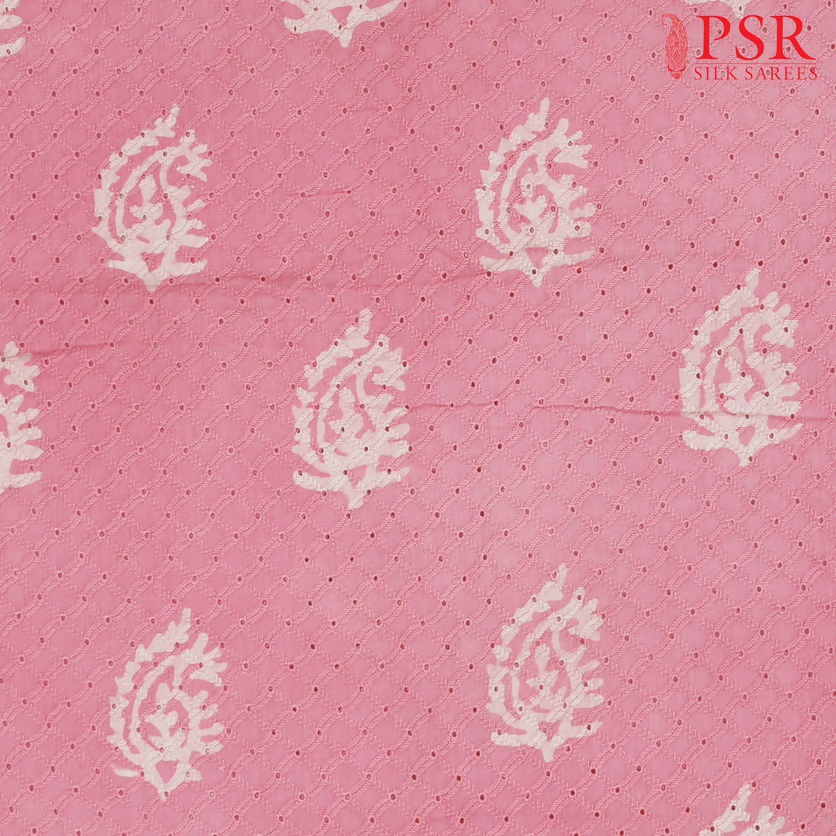 Light Pink Hacoba Embroidery Running Material