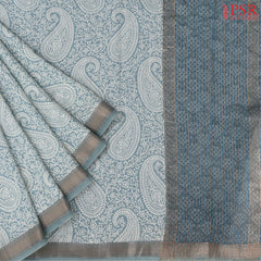 Powder Blue Assam Saree