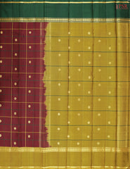 Dark Maroon Kanchipuram Silk Saree