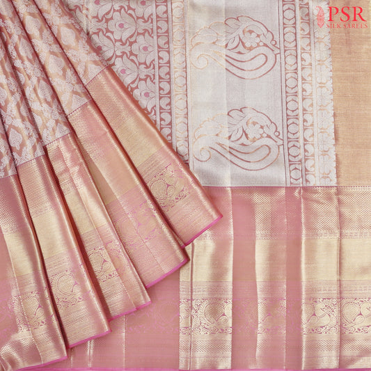 Kobi Pink Kanchipuram Tissue Silk Saree