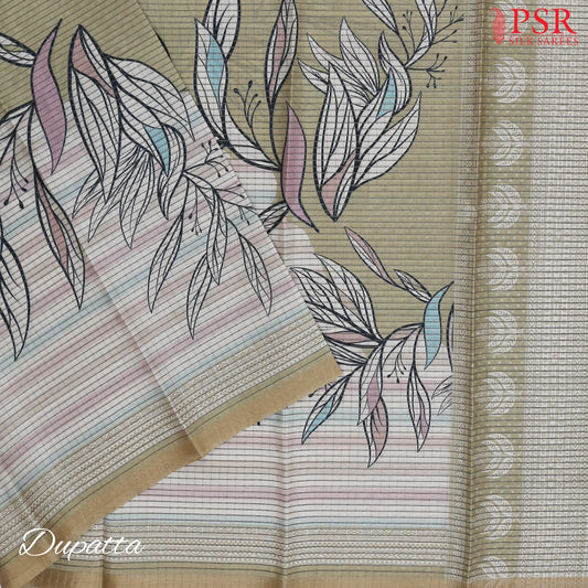 Olive Semi Tassar Dress Material