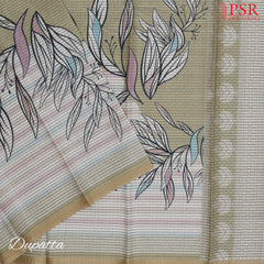 Olive Semi Tassar Dress Material