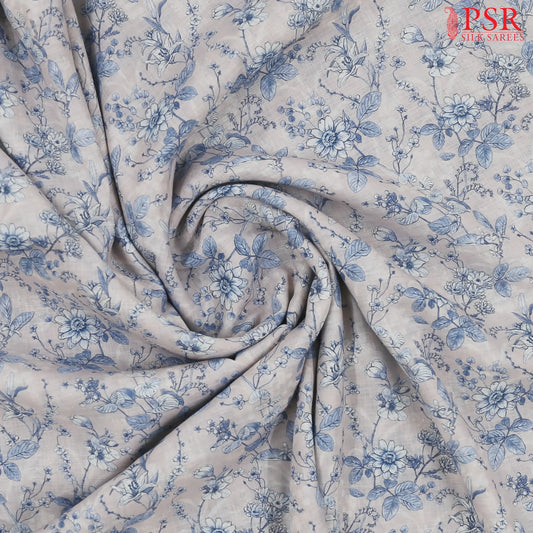 Pale Pink Linen Print Running Material