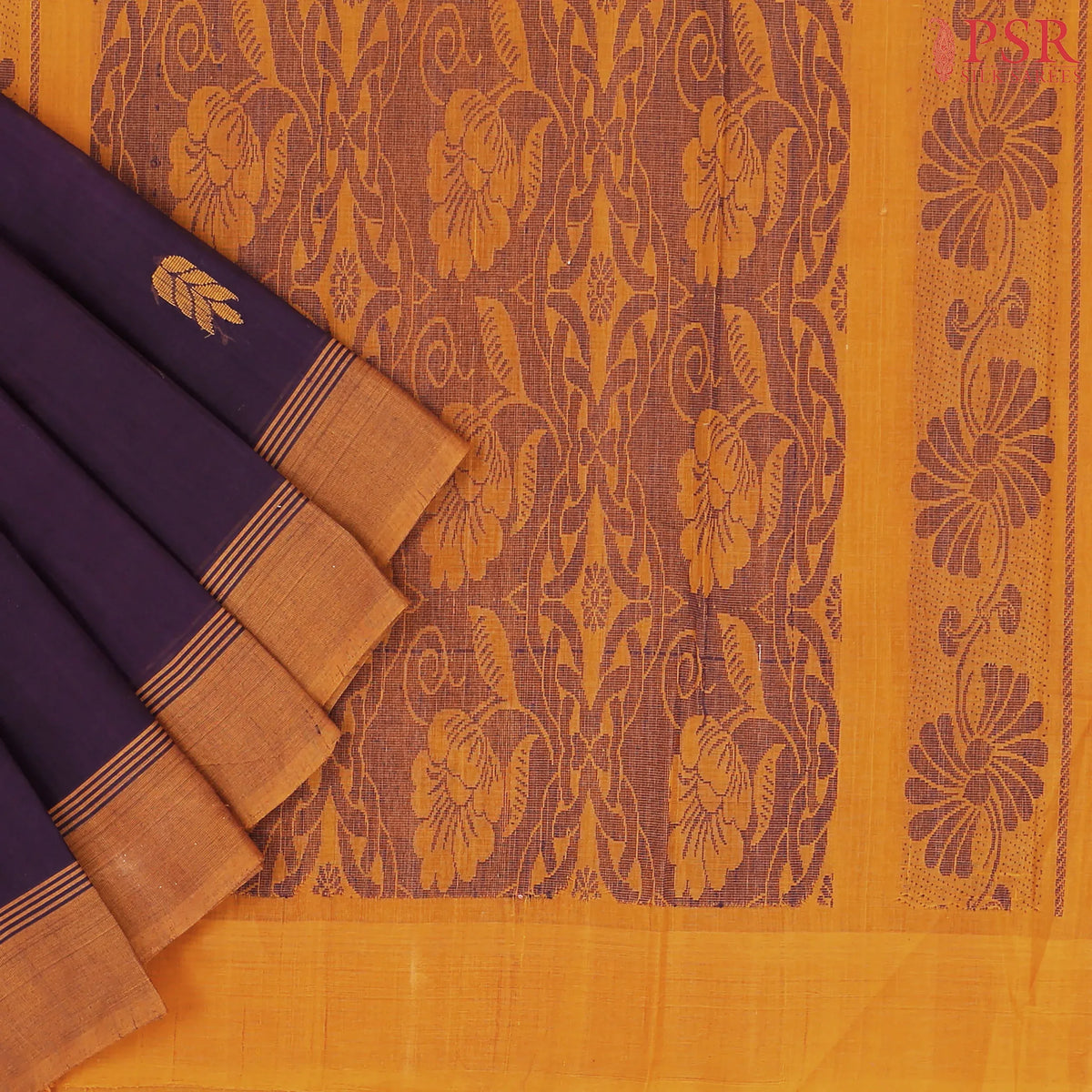 Aubergine Purple Kanchi Cotton Saree