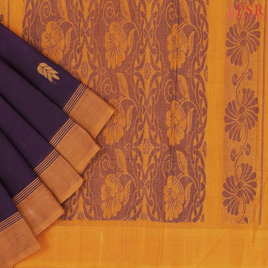 Aubergine Purple Kanchi Cotton Saree