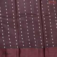 Brown Chiniya Silk Saree