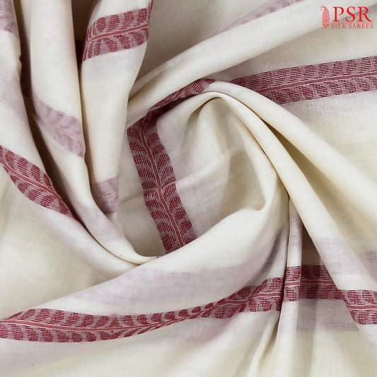Floral Beige Byloom Cotton Saree